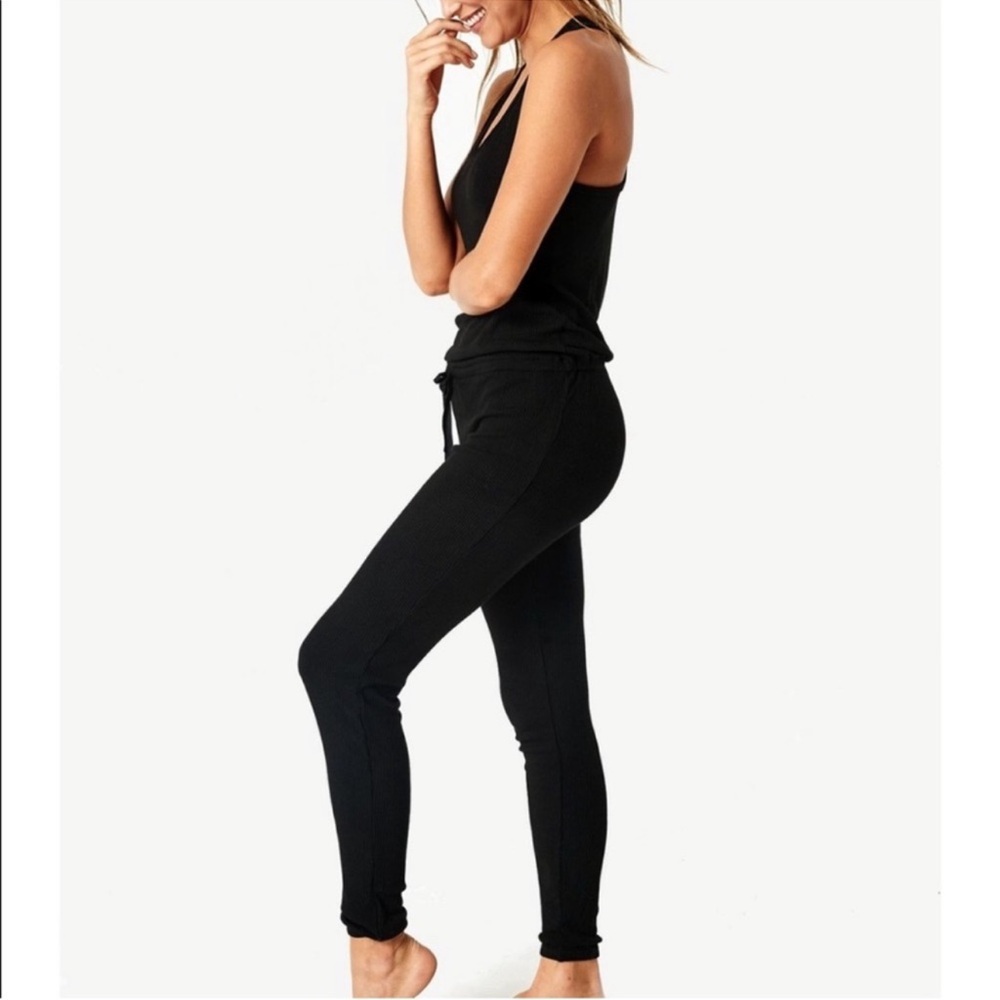 Spiritual gangster Black Ribbed Racerback Jumpsuit romper